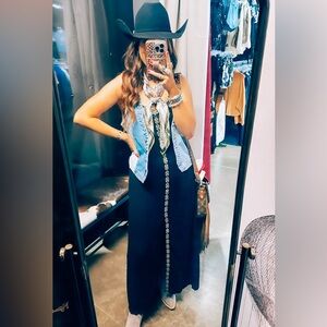 Western spaghetti maxi dress - Idyllwind dress only worn once